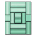 Shaded Teal Stripe Geometric Blocks Rug