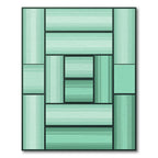 Shaded Teal Stripe Geometric Blocks Rug