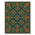 Ornate Amber Rose Garden Scroll Rug