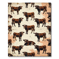 Rustic Brown Calf Farmhouse Illustration Rug