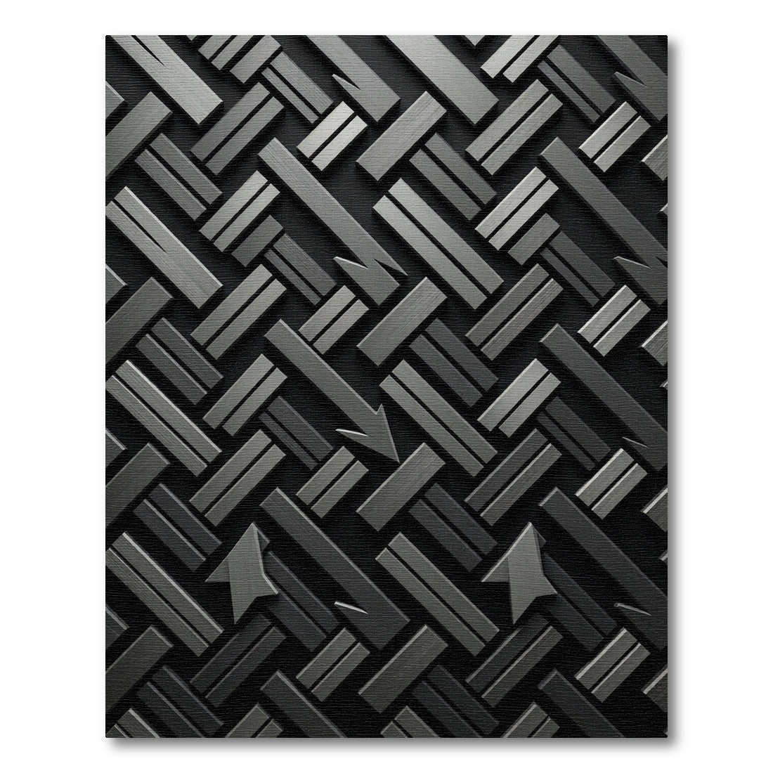 Monochromatic Abstract Directional Arrows Rug