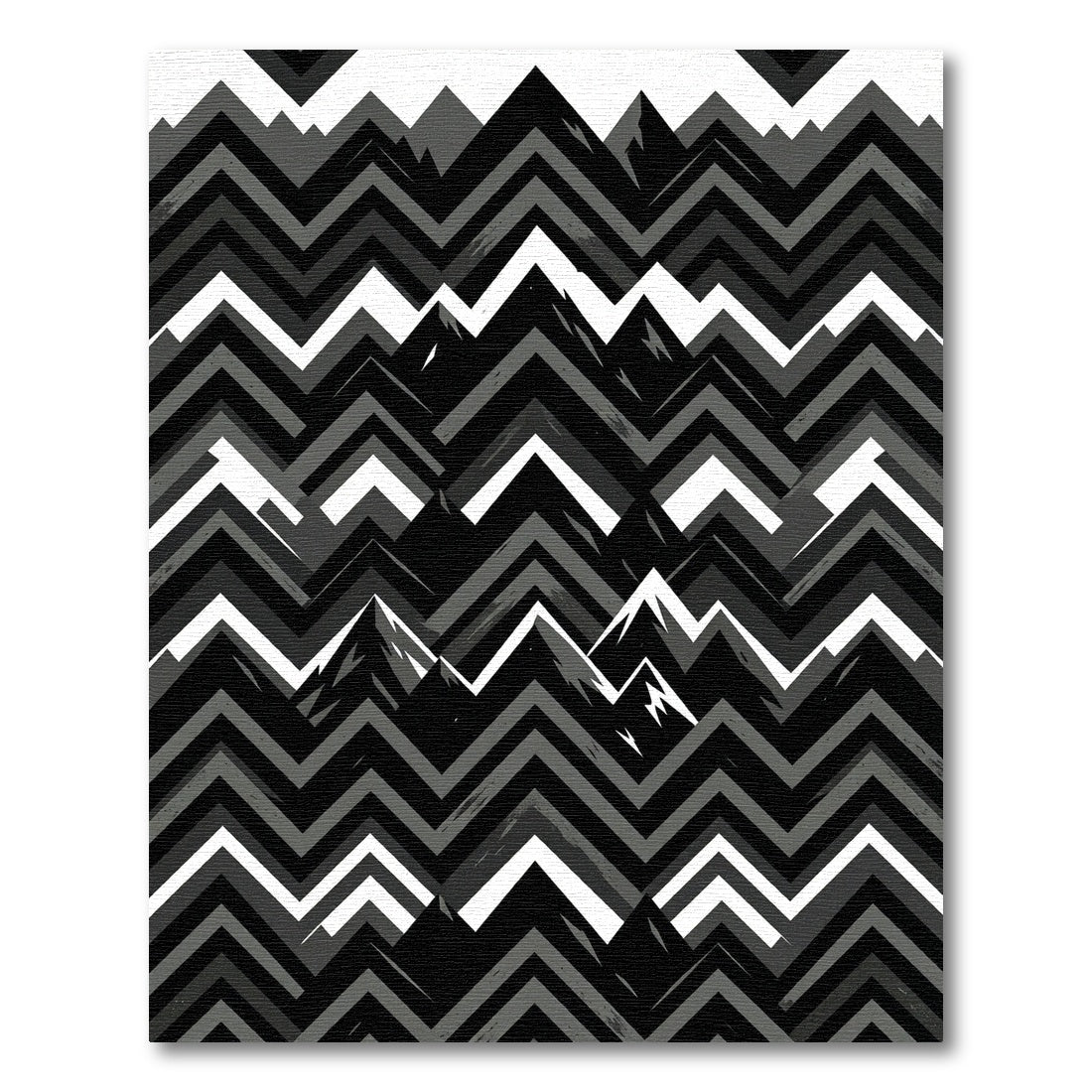 Monochromatic Mountainous Zigzag Overlay Rug