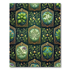Celestial Botanical Garden Golden Frame Wall Rug