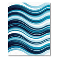 Modern Abstract Blue Rippling Waves Rug