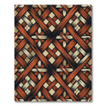 Terracotta Earthy Geometric Lattice Weave Rug