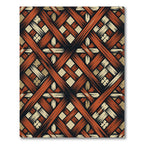 Terracotta Earthy Geometric Lattice Weave Rug
