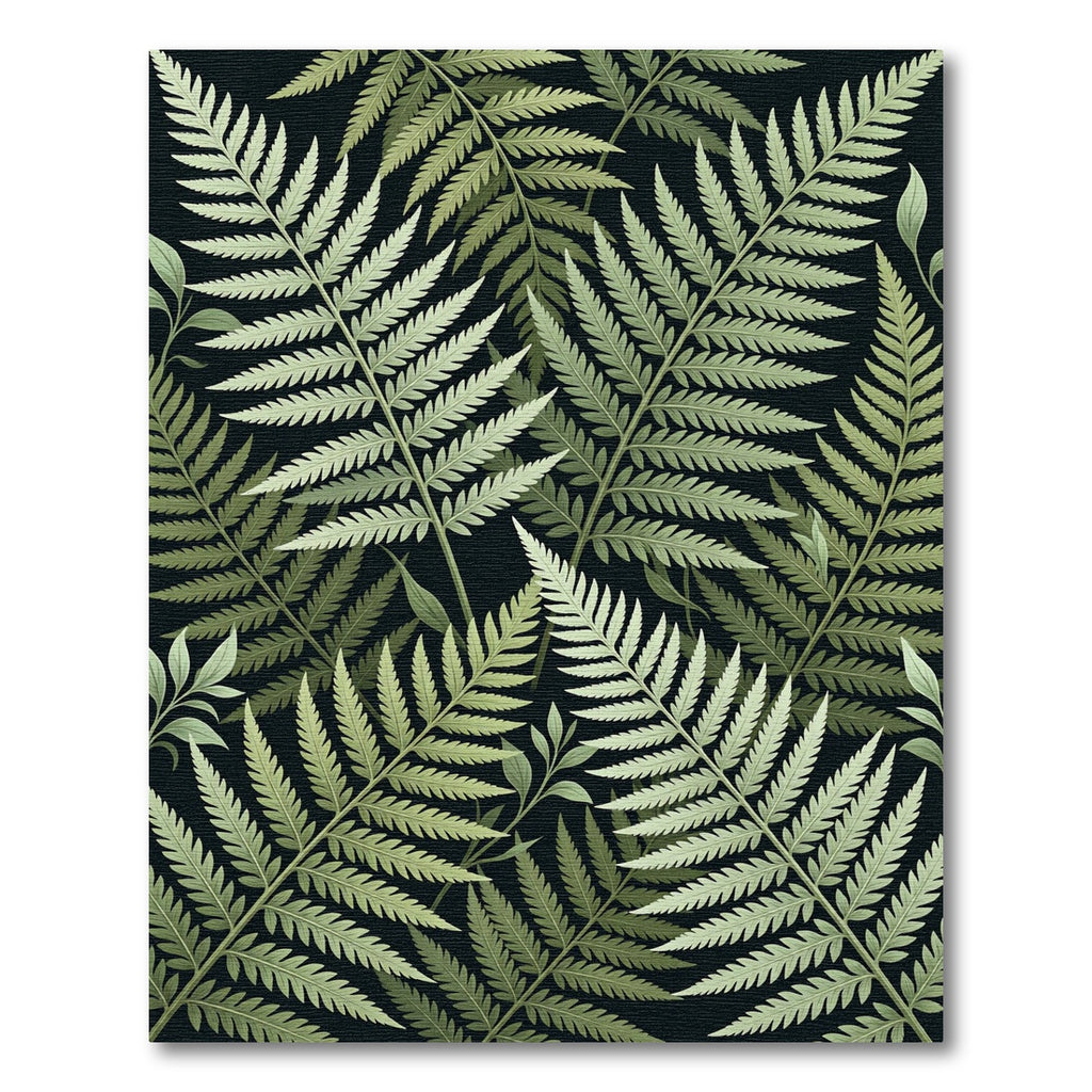Green Fern Fronds Backdrop Rug