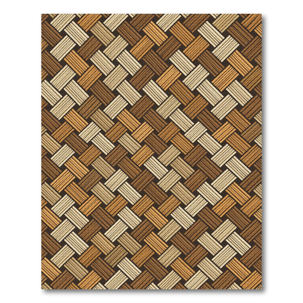 Woven Earthy Brown Basketweave Texture Rug