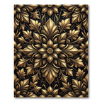 Elegant Metallic Gold Floral Filigree Medallion Rug