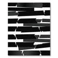 Abstract Black White Jagged Stripes Rug