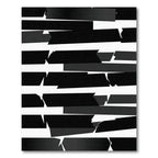 Abstract Black White Jagged Stripes Rug