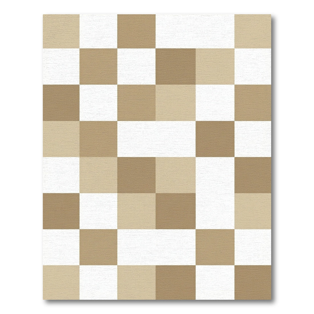 Neutral Toned Checkerboard Squares Rug