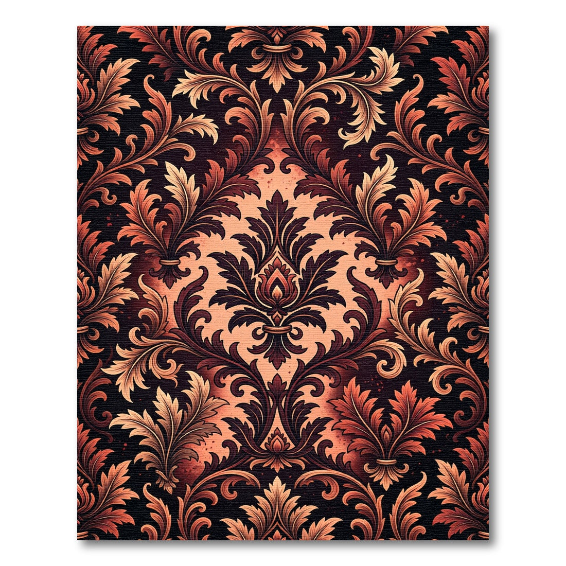 Royal Coral Acanthus Scrollwork Rug