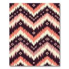 Geometric Coral and Cream Zigzag Rug