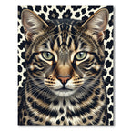 Majestic Feline Leopard Spotted Portrait Rug