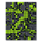 Neon Grid Data Abstract Pixel Rug