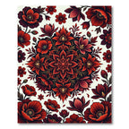 Crimson Floral Medallion Arrangement Rug