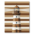 Minimalist Nautical Lighthouse Earthy Tone Rug