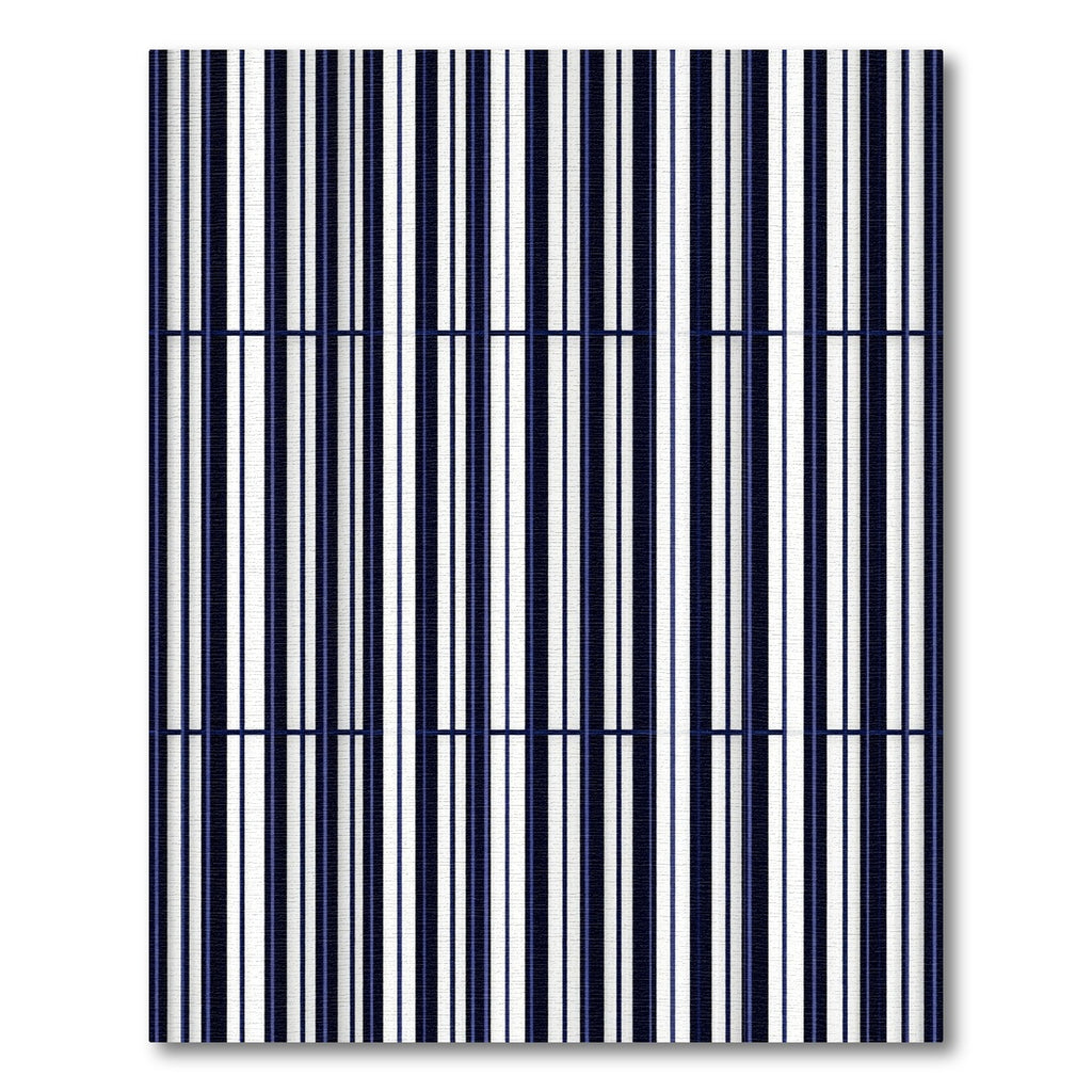 Classic Navy White Vertical Stripe Rug
