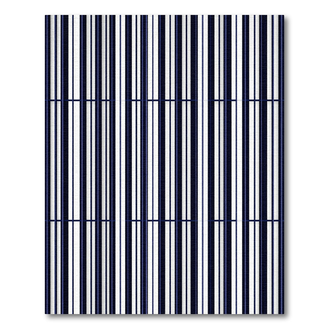 Classic Navy White Vertical Stripe Rug