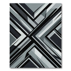 Monochrome Geometric Charcoal Abstract Angular Rug