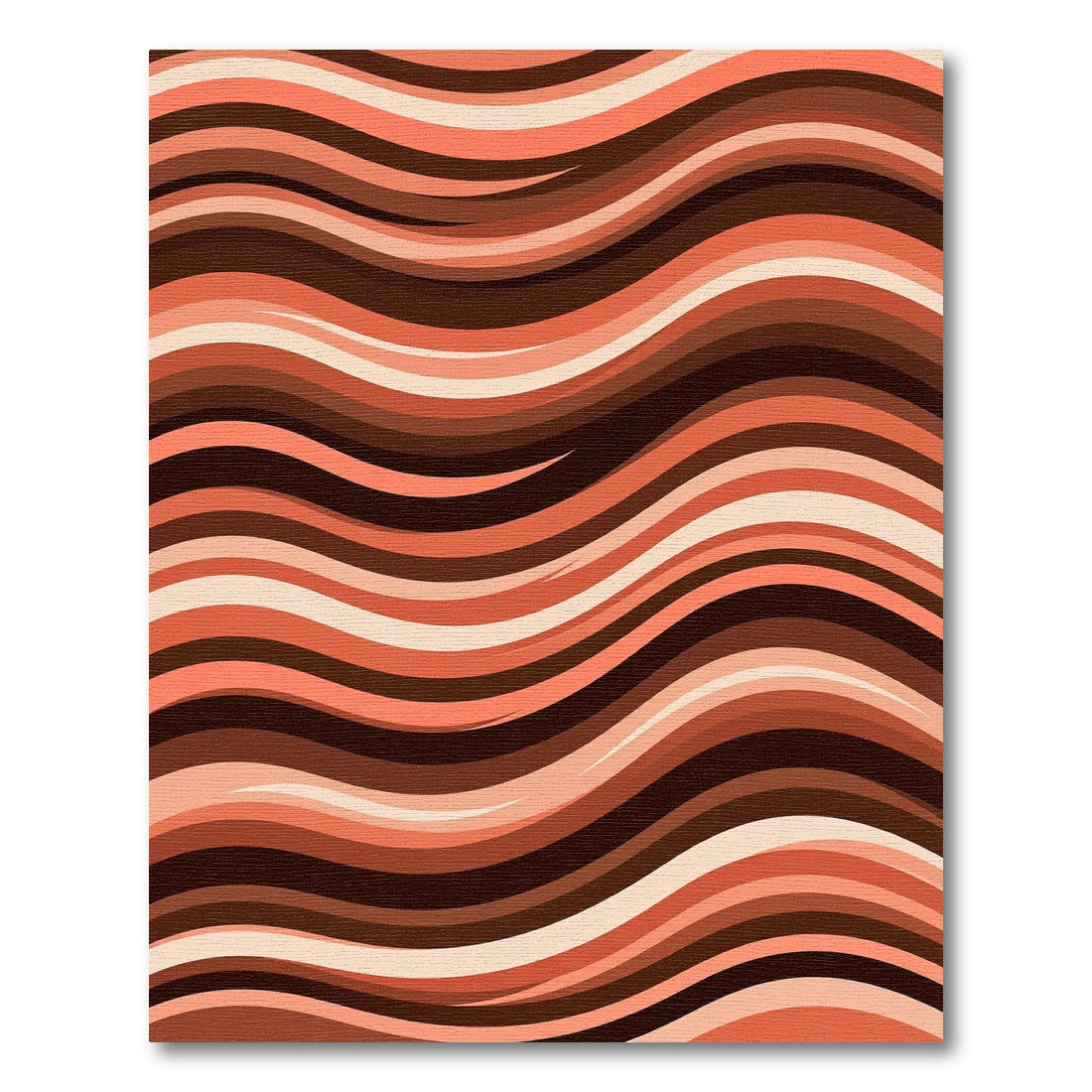 Warm Autumn Tones Wavy Stripes Rug