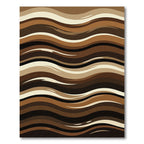 Earthy Brown Layered Wave Rug