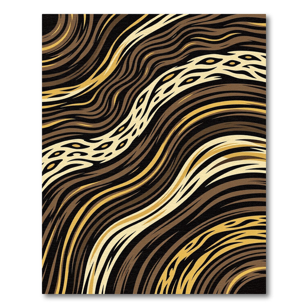 Brown Gold Black Zebra Stripe Rug