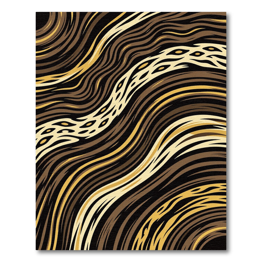 Brown Gold Black Zebra Stripe Rug
