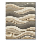 Neutral Abstract Wavy Flowing Lines Rug