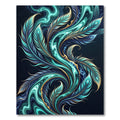 Turquoise Blue Feather Swirl Accent Rug