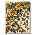 Autumnal Gold Ivy Foliage Art Rug