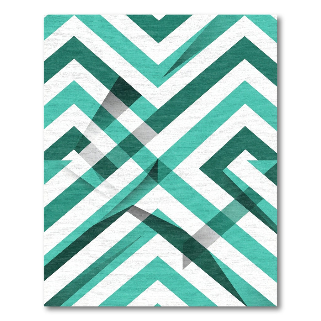 Teal Mint Chevron Geometric Angular Lines Rug