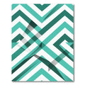 Teal Mint Chevron Geometric Angular Lines Rug