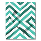 Teal Mint Chevron Geometric Angular Lines Rug