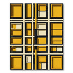 Modern Geometric Golden Grid Abstract Rug