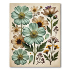 Soft Pastel Botanical Cosmos Rug