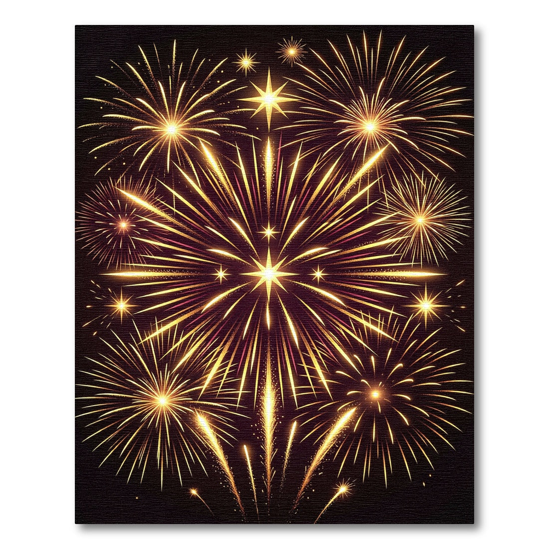 Golden Firework Burst Starburst Rug