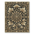 Golden Baroque Floral Medallion Rug