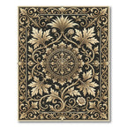 Golden Baroque Floral Medallion Rug