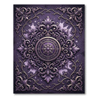 Ornate Plum Velvet Baroque Medallion Rug