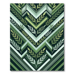 Green Laurel Wreath Geometric Accordion Rug