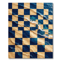 Coastal Checkerboard Ocean Wave Rug