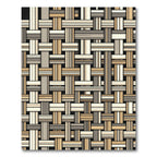 Neutral Earth Tone Woven Grid Rug