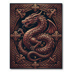 Celtic Bronze Dragon Knot Emblem Rug