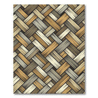 Neutral Earthy Tone Woven Basket Weave Rug
