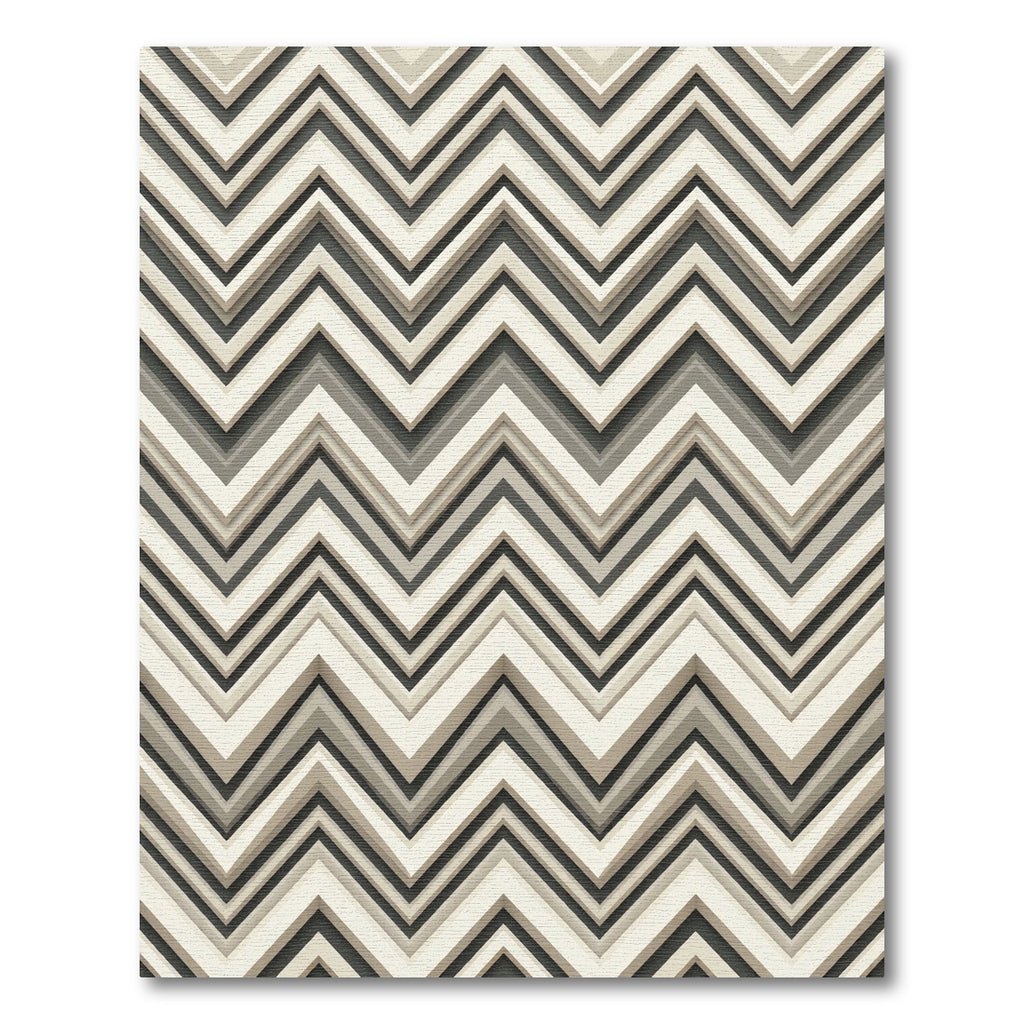 Neutral Chevron Striped Geometric Zigzag Rug