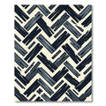 Dark Slate Gray Herringbone Wood Grain Rug