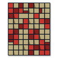 Red Tan Square Shadow Play Rug