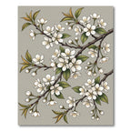 Elegant White Cherry Blossom Branch Rug